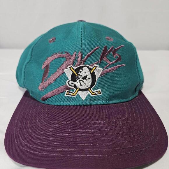 90s Mighty Ducks Anaheim Snapback Baseball Hat Cap NHL Hockey Vintage Retro - Picture 1 of 9